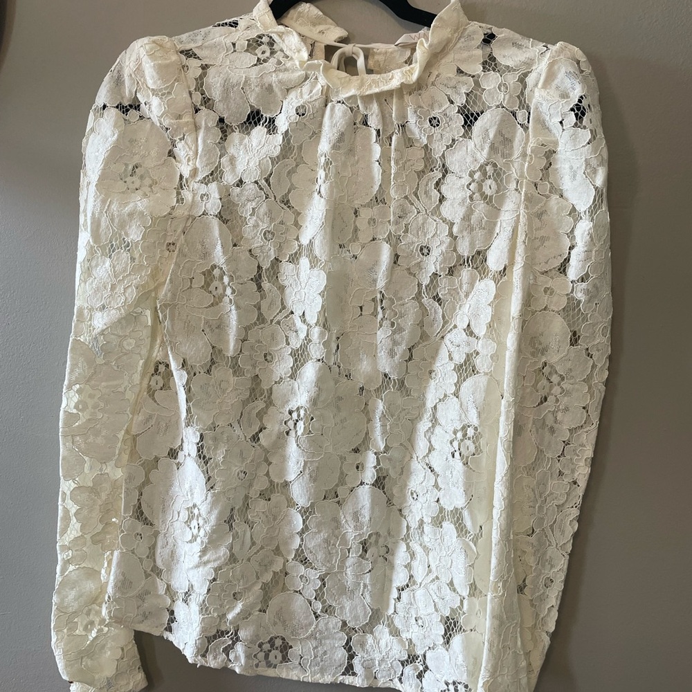 WAYF Cream Lace Women's Top